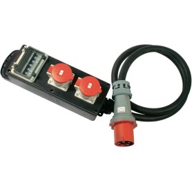 AS Schwabe 60807 Vollgummi-Verteiler-Leiste S 11 63 A 63 A 1 CEE-Stecker 63 A, 5polig 400 V IP44 (60807)