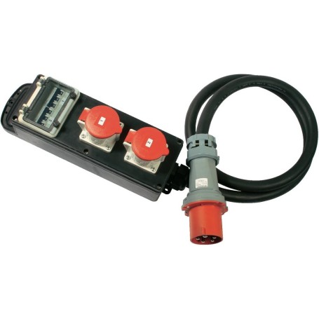 AS Schwabe 60807 Vollgummi-Verteiler-Leiste S 11 63 A 63 A 1 CEE-Stecker 63 A, 5polig 400 V IP44 (60807)