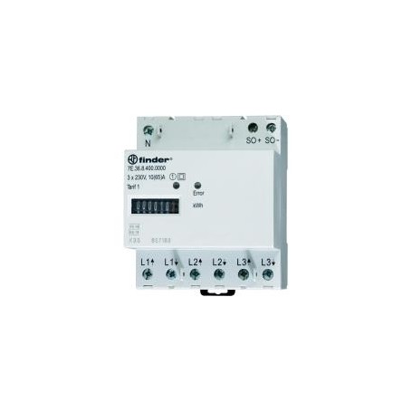 Finder 3 Phasen Drehstromzähler 3 x 65 A, 1 Tarif, MID (7E.36.8.400.0010) (7E3684000010)