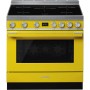 SMEG CPF9IPYW Cucina con piano cottura a induzione, linea Portofino, giallo, LxPxA: circa 90x60x90 cm