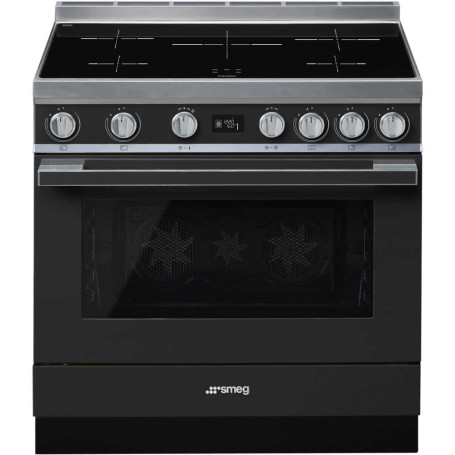 SMEG CPF9IPAN Piano cottura con piano cottura a induzione, linea Portofino, antracite, LxPxA: circa 90x60x90 cm