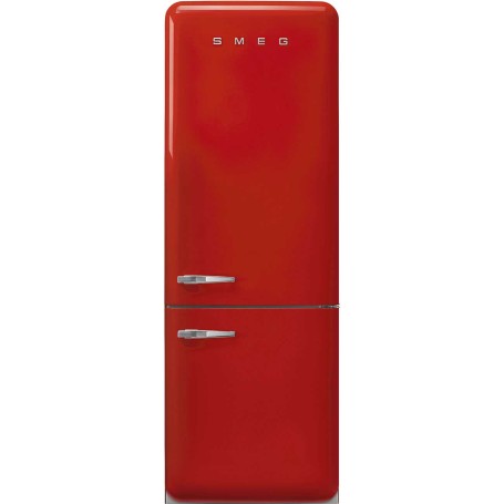 SMEG FAB38RRD6 Frigorifero-congelatore da libera installazione, design stile anni '50, Rosso, Cerniera a destra