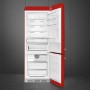 SMEG FAB38RRD6 Frigorifero-congelatore da libera installazione, design stile anni '50, Rosso, Cerniera a destra