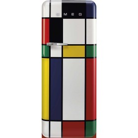 SMEG FAB28RDMC6 Frigorifero con scomparto congelatore, design anni '50, multicolore, cerniera a destra