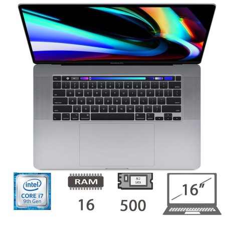 MBP 16 T.BAR(2019)I7-9750H-@2.6GHZ/16/500/SG/2Y (004104PCR-EU)