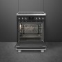 SMEG C6IPMBM2 Cucina a libera installazione con piano cottura a induzione, linea di design Classici, nero