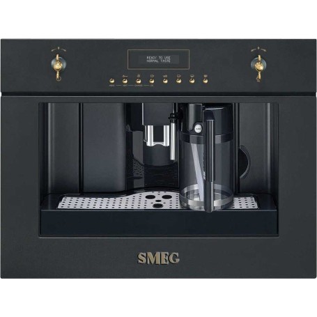 SMEG CMS8451A Macchina da caffè completamente automatica, linea Cortina, antracite, manopola di comando, nicchia 60 x 45 cm