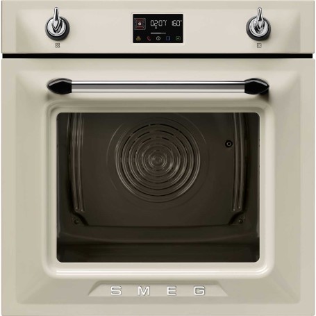 SMEG SOP6902S2PP Forno con funzione vapore, linea Victoria, panna, manopole, nicchia 60 x 60 cm