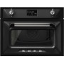 SMEG SO4902M1N Forno con microonde, linea Victoria, nero, manopola comandi, nicchia 60 x 45 cm