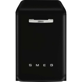 SMEG LVFABBL3 Lavastoviglie a libera installazione, design anni '50, nero, cestello posate, LxPxA: circa 60 x 63 x 89 cm