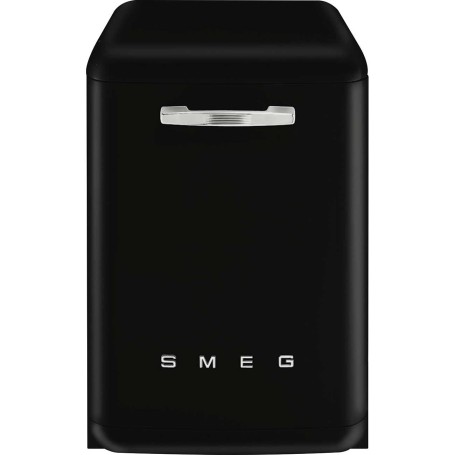 SMEG LVFABBL3 Lavastoviglie a libera installazione, design anni '50, nero, cestello posate, LxPxA: circa 60 x 63 x 89 cm