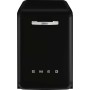 SMEG LVFABBL3 Lavastoviglie a libera installazione, design anni '50, nero, cestello posate, LxPxA: circa 60 x 63 x 89 cm