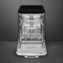 SMEG LVFABBL3 Lavastoviglie a libera installazione, design anni '50, nero, cestello posate, LxPxA: circa 60 x 63 x 89 cm