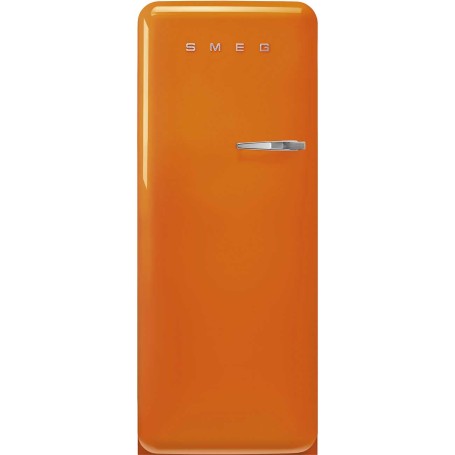 SMEG FAB28LOR6 Frigorifero da libera installazione con congelatore, linea di design Anni '50, Arancione, Cerniera a sinistra