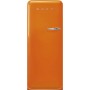 SMEG FAB28LOR6 Frigorifero da libera installazione con congelatore, linea di design Anni '50, Arancione, Cerniera a sinistra