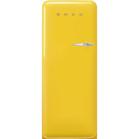 SMEG FAB28LYW6 Frigorifero da incasso con congelatore, design anni '50, giallo, cerniera a sinistra