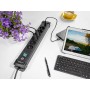 Premium-Line Steckdosenleiste 6-fach (schwarz, 3 Meter, 2x USB) (1951160602)