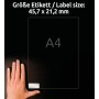 Avery Etichette in poliestere argento - per stampanti Laser bianco/nero - 45,7 x 21,2 mm (L6009-20)