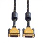 ROLINE 11.04.5513 cavo DVI 3 m DVI-D Nero, Oro (RO11.04.5513)