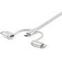 StarTech.com Cavo di ricarica multiplo USB da 1m - Adattatore da USB a Micro-USB o USB-C o Lightning per iPhone / iP (LTCUB1MGR)