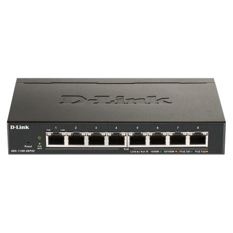 D-Link DGS-1100-08PV2 switch di rete Gestito L2/L3 Gigabit Ethernet (10/100/1000) Supporto Power over Etherne (DGS-1100-08PV2/E)