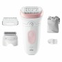 Braun Silk-épil 7 7-030, Epilatore Elettrico Donna Per Una Epilazione Semplice, Bianco/Rosa (225120)