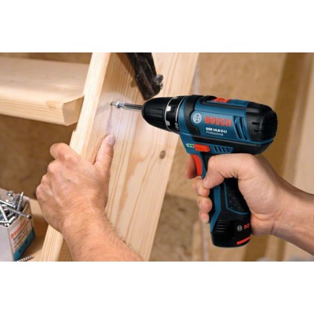 Bosch GSR 10,8-2-LI Professional Senza chiave Nero, Blu, Rosso (060186810D)