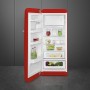 SMEG FAB28LRD6 Frigorifero con congelatore, design anni '50, rosso, cerniera a sinistra, LxPxA: circa 60 x 76 x 153 cm