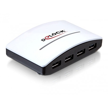 DeLOCK USB 3.0 External HUB 4 Port 5000 Mbit/s Nero, Bianco (61762)