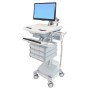 Ergotron StyleView Alluminio, Grigio, Bianco Pannello piatto Carrello multimediale (SV44-1291-2)
