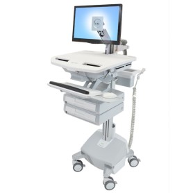 Ergotron StyleView Alluminio, Grigio, Bianco Pannello piatto Carrello multimediale (SV44-1222-2)
