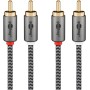 Plus Stereo-Cinchkabel (schwarz/silber, 5 Meter) (65295)