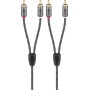 Plus Stereo-Cinchkabel (schwarz/silber, 5 Meter) (65295)