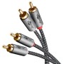Plus Stereo-Cinchkabel (schwarz/silber, 5 Meter) (65295)