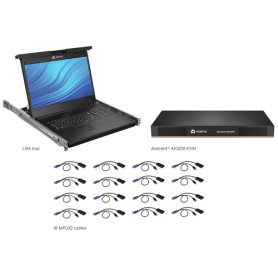 Vertiv Avocent LRA185KMM16D-206 console a rack 48,3 cm (19") 1366 x 768 Pixel Plastica, Acciaio Nero (LRA185KMM16D-206)