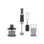 Stabmixer SM 3772 (schwarz/edelstahl, 600 Watt, mit Zerkleinerer und Schneebesen)