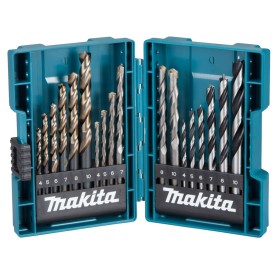 Metall- / Stein- / Holzbohrer-Satz B-49432 (blau, 18-teilig)