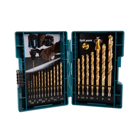Metallbohrer-Set HSS-Tin, 19-teilig (B-67795)
