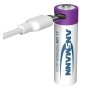 Li-Ion Akku Mignon AA Typ 2.000 (min. 1.800 mAh), 4er-Pack (wei/violett, 4x AA (Mignon), USB-C Ladeport) (1312-0036)