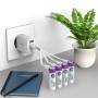 Li-Ion Akku Mignon AA Typ 2.000 (min. 1.800 mAh), 4er-Pack (wei/violett, 4x AA (Mignon), USB-C Ladeport) (1312-0036)