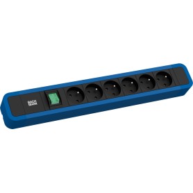 Bachmann PRIMO 2 prolunghe e multiple 2 m 6 presa(e) AC Interno Nero, Blu (350.322)