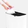 Brabantia 313523 bidone per la spazzatura 33 L Rettangolare Acciaio inox Nero, Bianco (31 35 23)