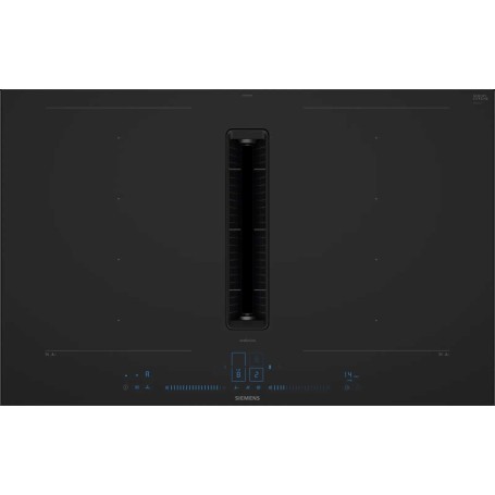 Siemens EX87BNX68E Piano cottura a induzione con cappa integrata in vetroceramica nero da 80 cm