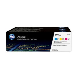 HP Confezione da 3 cartucce originali di toner ciano/magenta/giallo LaserJet 128A (CF371AM)