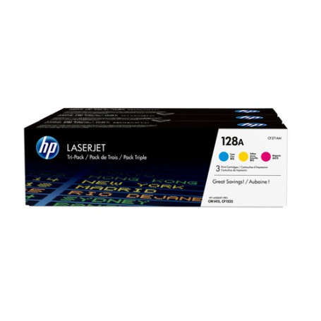 HP Confezione da 3 cartucce originali di toner ciano/magenta/giallo LaserJet 128A (CF371AM)
