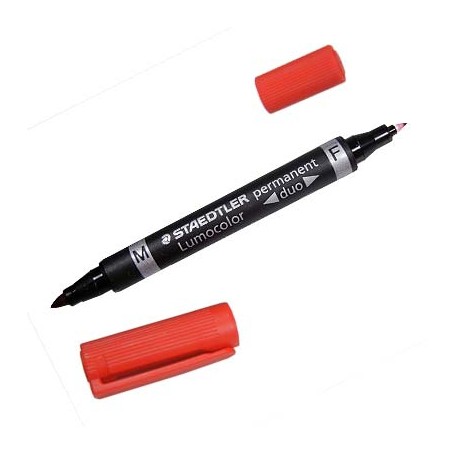 Staedtler Lumocolor Duo marcatore permanente Punta a ogiva/sottile Rosso 1 pz (348-2)