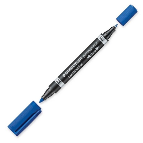 Staedtler Lumocolor Duo marcatore permanente Punta a ogiva/sottile Blu 1 pz (348-3)
