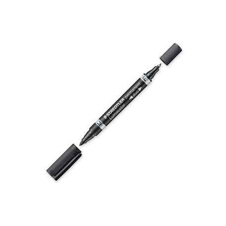 Staedtler Lumocolor Duo marcatore permanente Punta a ogiva/sottile Nero 1 pz (348-9)