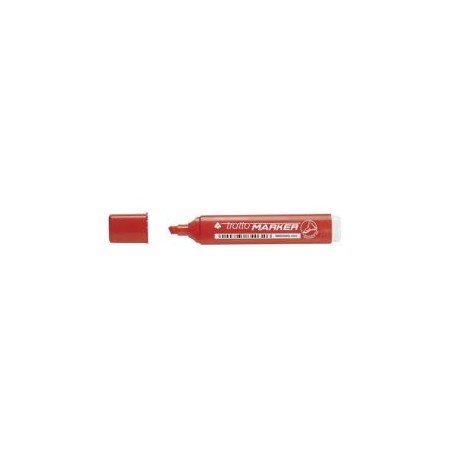Tratto Marker marcatore permanente Punta smussata Rosso 12 pz (840102)