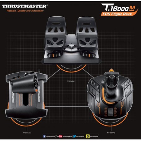 Thrustmaster T-16000M FCS Flight Pack Nero USB Joystick Analogico/Digitale MAC, PC (2960782)